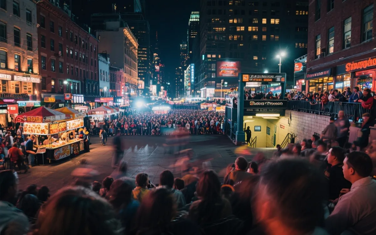 世界杯比赛夜的城市夜生活路线：广场观赛区、街区酒吧、夜宵摊位与公共交通
